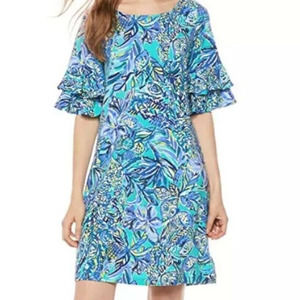 Lilly Pulitzer Lula Dress in Bennet Blue Sneak a Beak
